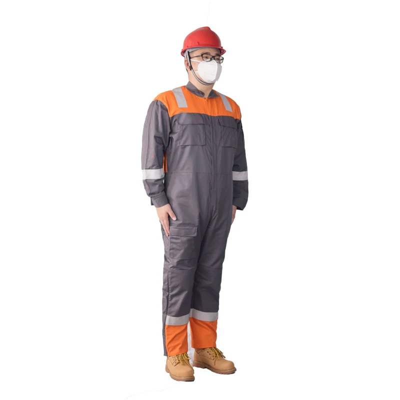 European Latest Design Firefighting Red Reflective Flame Retardant Safety Clothing Workwear Fire Resistant Coverall