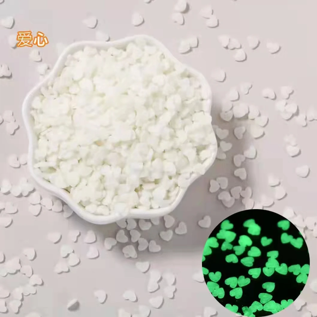 Wholesale 5mm 1000g glow in the dark    polymer clay  slice  sprinkles moon star heart  design for nail decoration