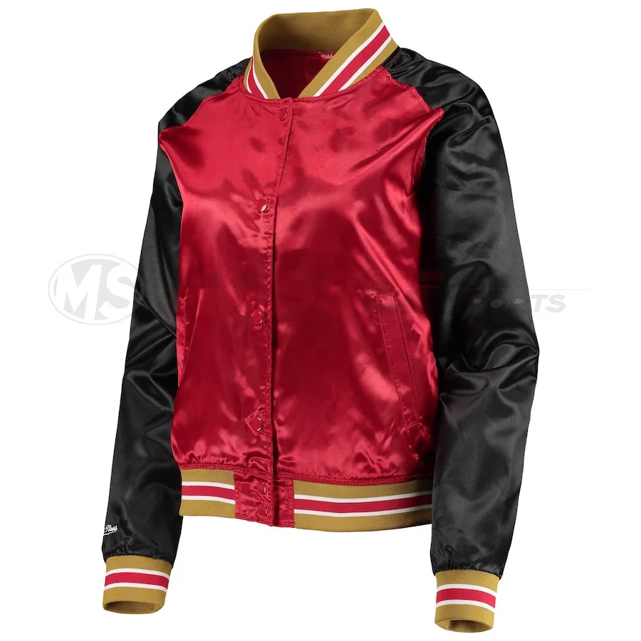 Custom Baseball Jacket Double Color Patchwork Patch Embroidered College Satin Varsity Jackets Bomber Flight Varsity Jackets