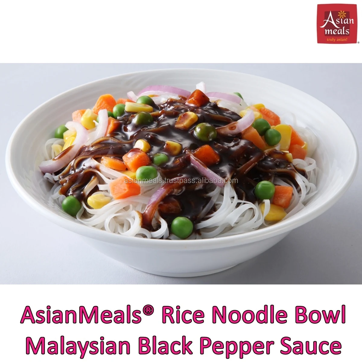 Wholesale AsianMeals Black Pepper Sauce Instant Rice Noodle Bowl Hot Selling Halal Malaysian Pack In A Box HACCP GMP ISO