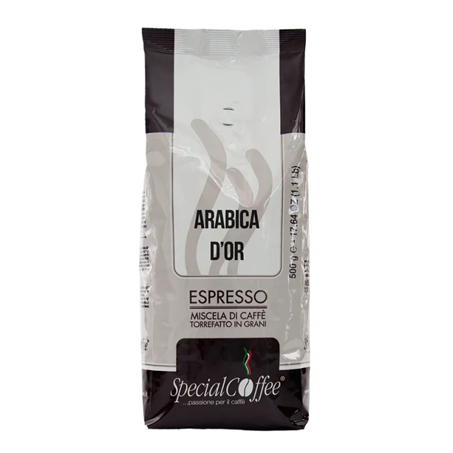 Итальянские эксклюзивные качественные кофейные зерна эспрессо ARABICA Golden 500 г для HORECA и розничного производства кофе