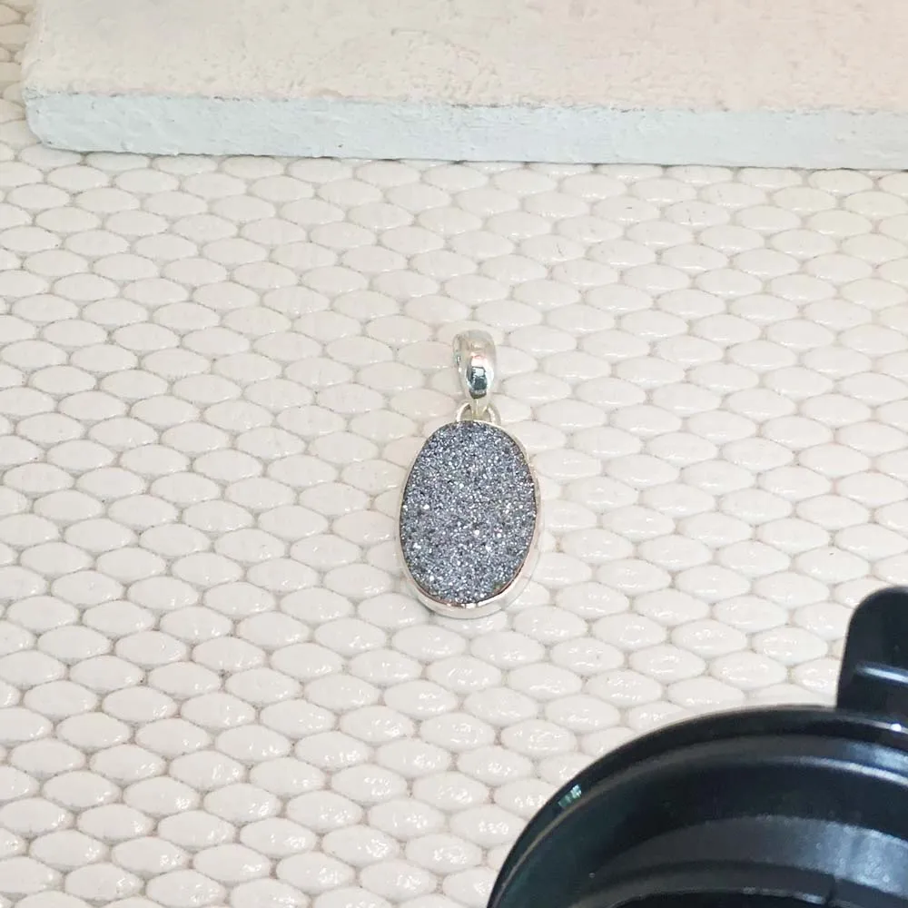 Titanium Druzy Gemstone 925 Sterling Silver Pendant Stylish And Fashionable Pendant Wholesale Handmade Excellent Quality Pendant