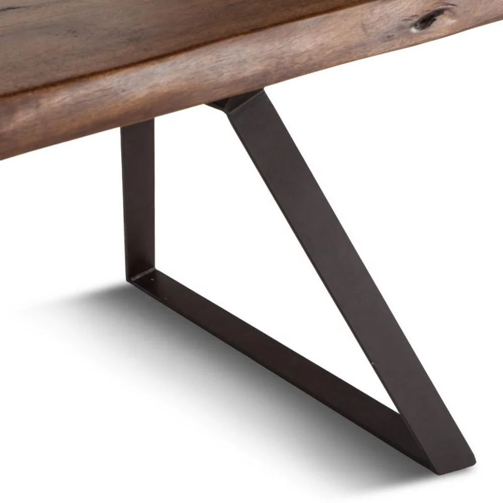 Industrial Dining Table Live Edge, Natural Curve acacia wood dining table, Restaurant tables and chairs prices