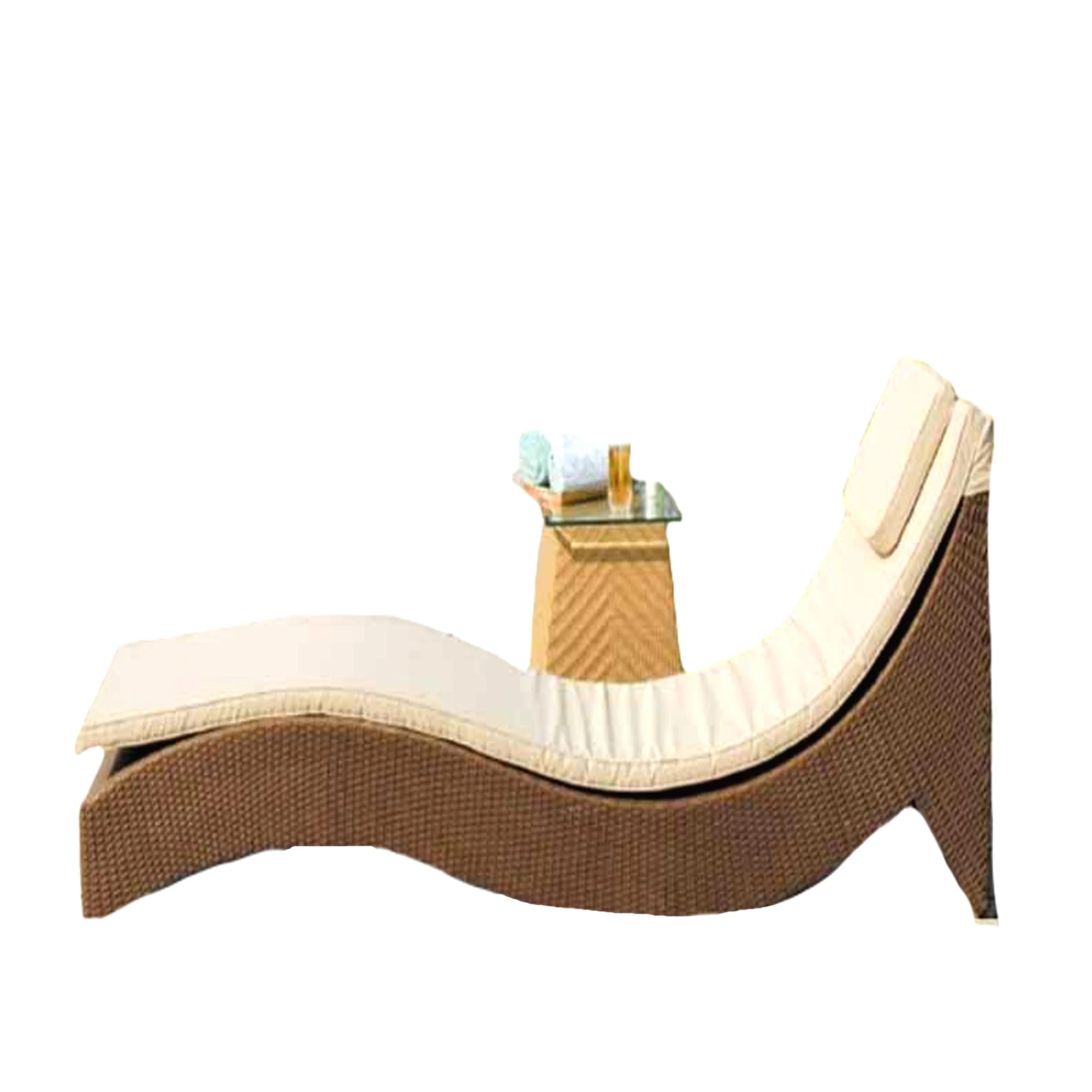 outdoor garden set sun lounger rattan wicker wholesale good quality aluminium handmade sun lounger with headrest