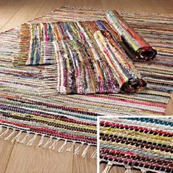 Indian Cotton Chindi Rag Rug Vintage Hand Woven Home Hotel Outdoor Custom Adults Fabric Floor Assorted Hand Loom 10F
