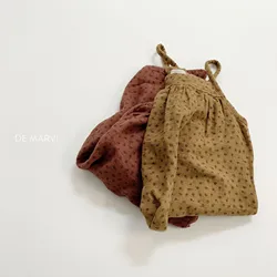 DE MARVI Kids Toddler Sleeveless Flower pattern Dress Girls Layered Dresses Fashion Clothing OEM Wholesale MADE IN KOREA