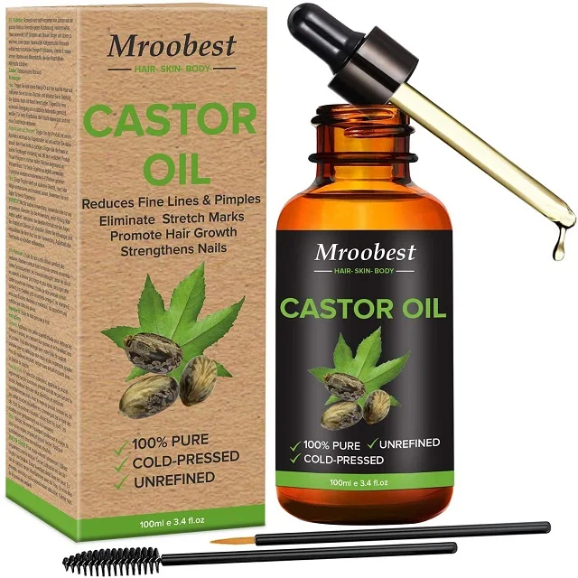 Hot Selling 100% Pure Castor Oil Cold Pressed Castor Oil for Hair and Eyebrows
