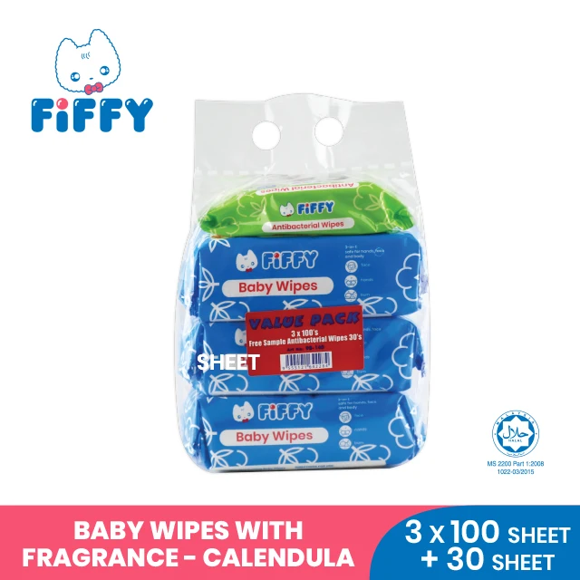 
FIFFY Baby Wet Tissues with Calendula Extract Baby Soft Wet Tissue 