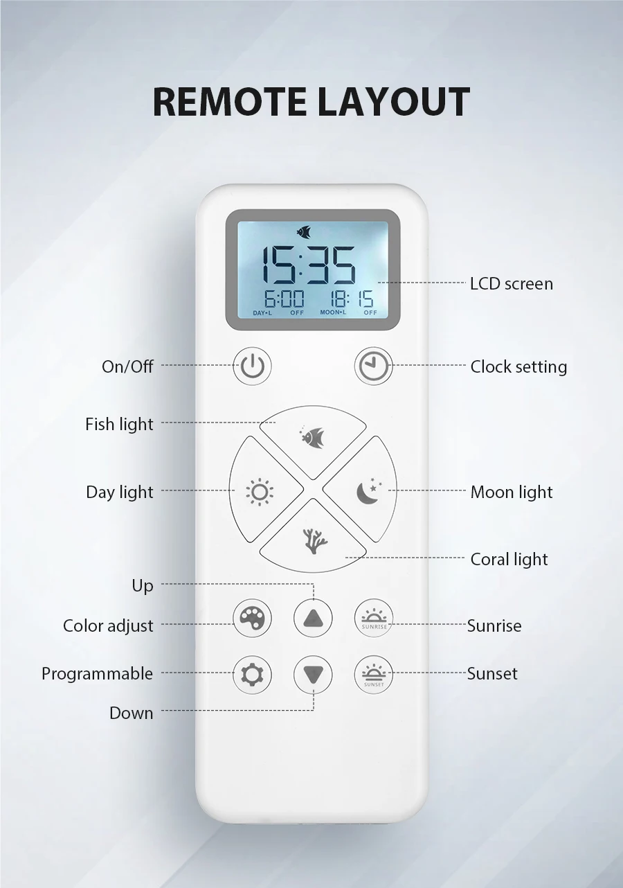 2.4G Wireless 30inch 40w 75cm Programmable Smart full spectrum LED aquarium light
