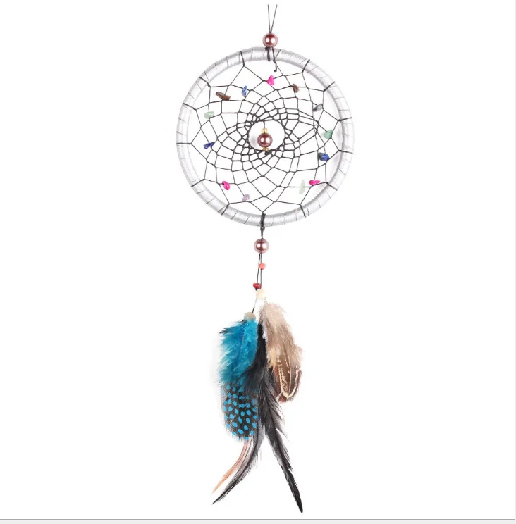 Wholesale Handmade Boho Hanging Feather Dream Catcher for Car Home Room Door Wall Art Party Decor Ornament Gift Craft DIY Kit
