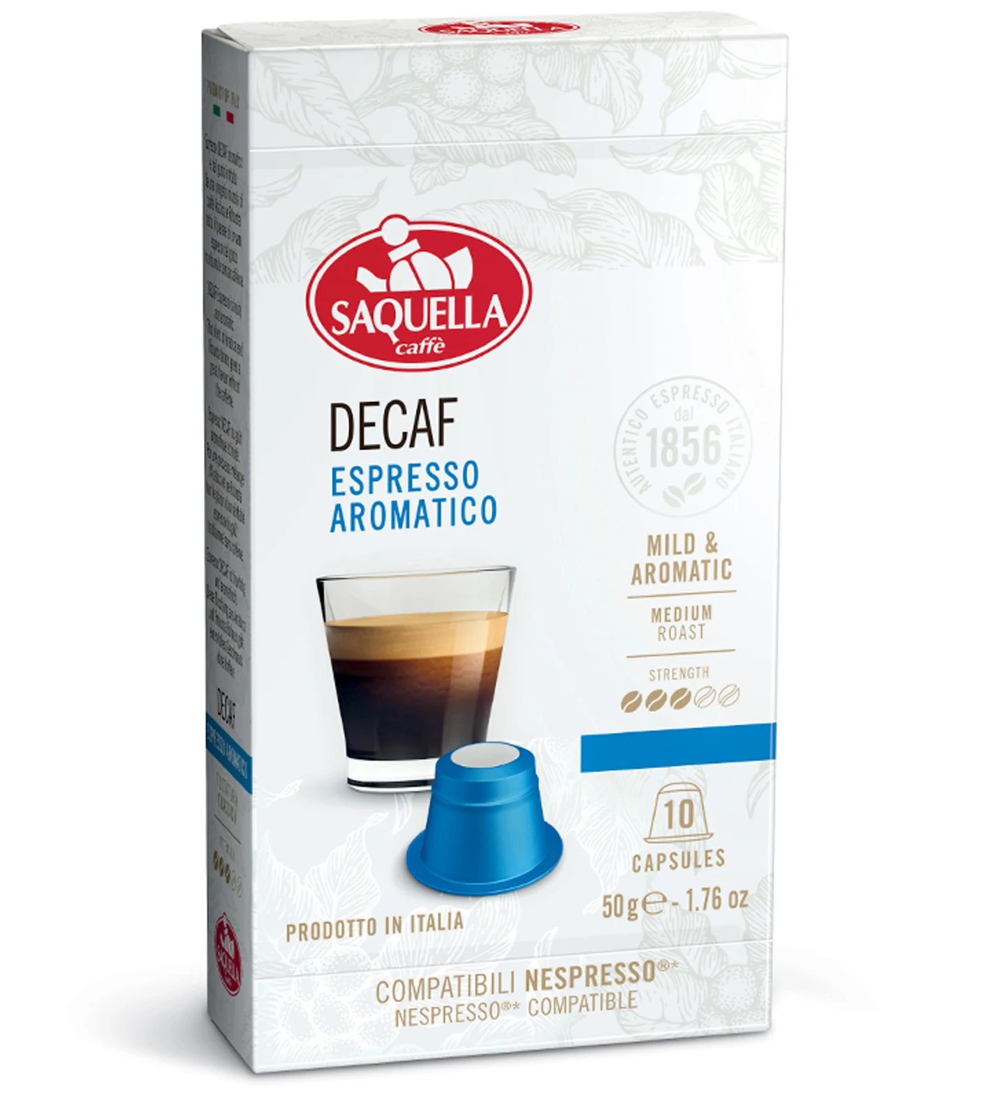 Made in Italy 100 Capsules Nespresso Compatible Decaf Espresso Coffee for everyday
