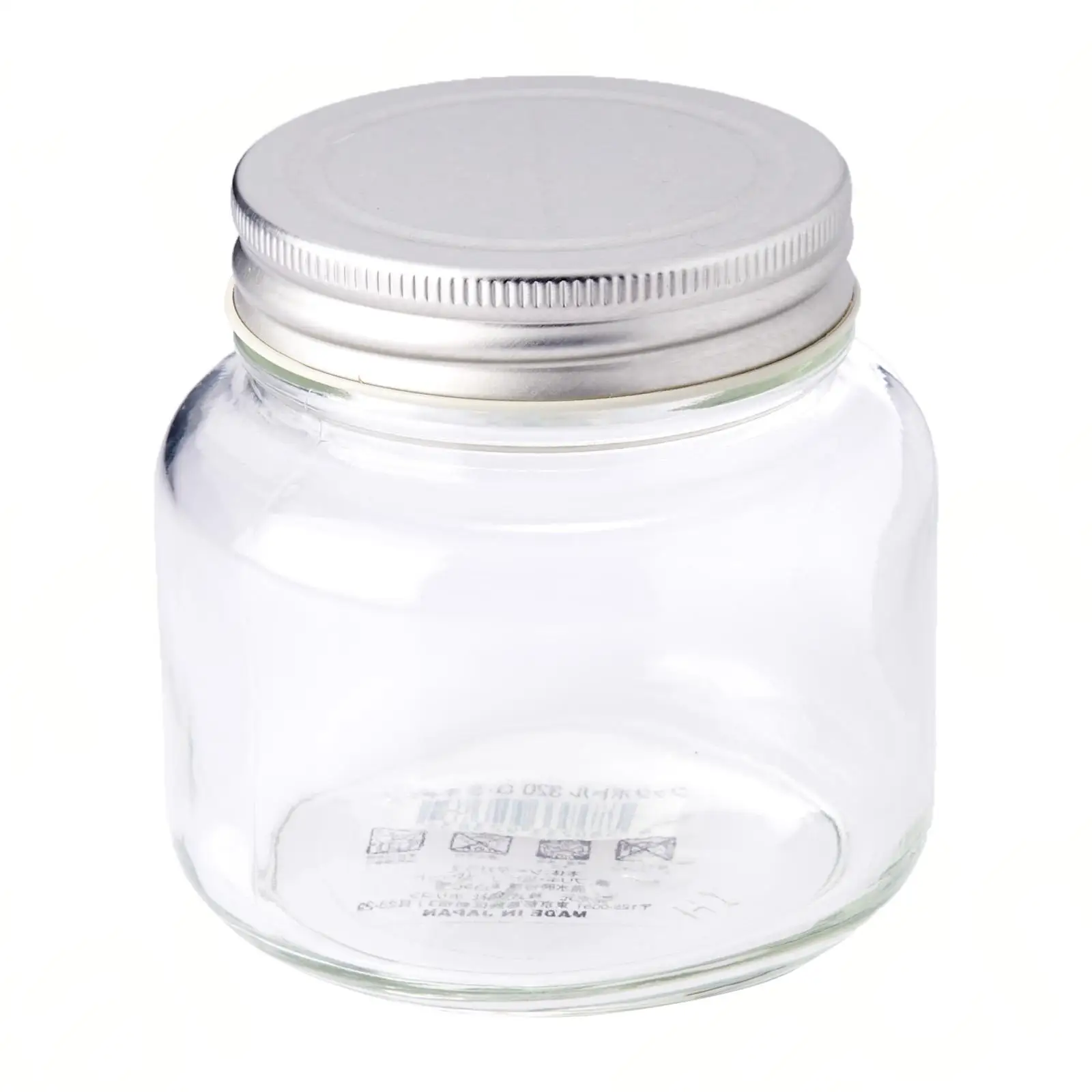 320ml Silver Color Diameter 9 H9cm Glass Packaging Metal Cover Vesta Glass Jars for Food and Daily Items
