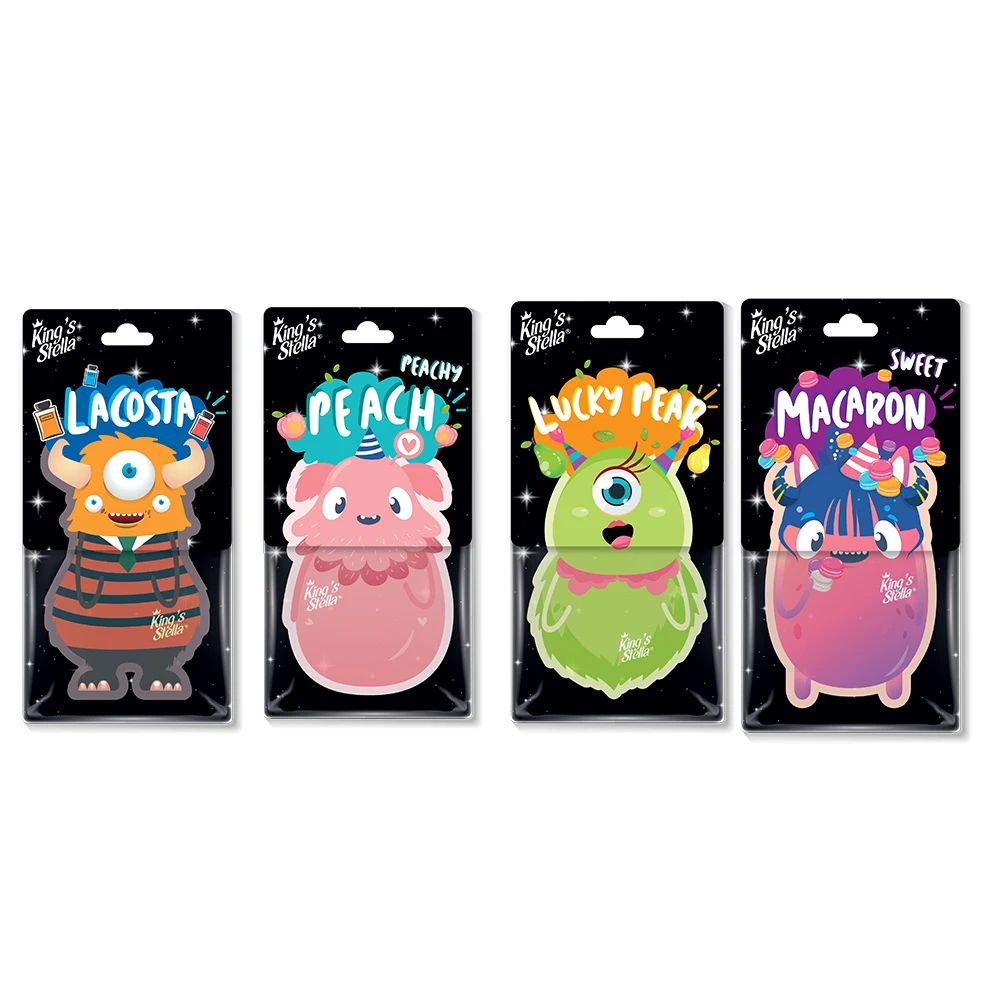 Factory Cheap Price OEM Service Hanging Paper 2 Sided Air Freshener Little Monsters 13 g. # Lucky Pear