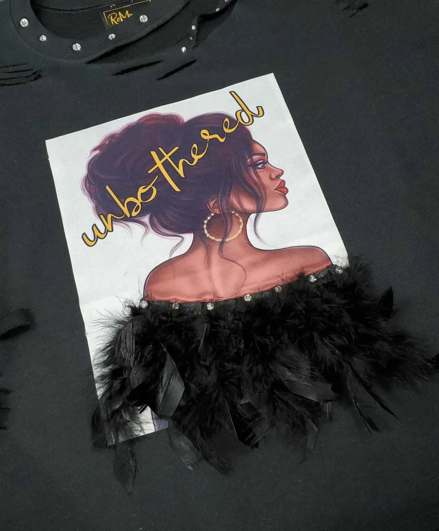 Цифровая нашивка, незапотевающие/Настоящие перья и украшения из горного хрусталя, размер 9x15Sew-on, нашивка