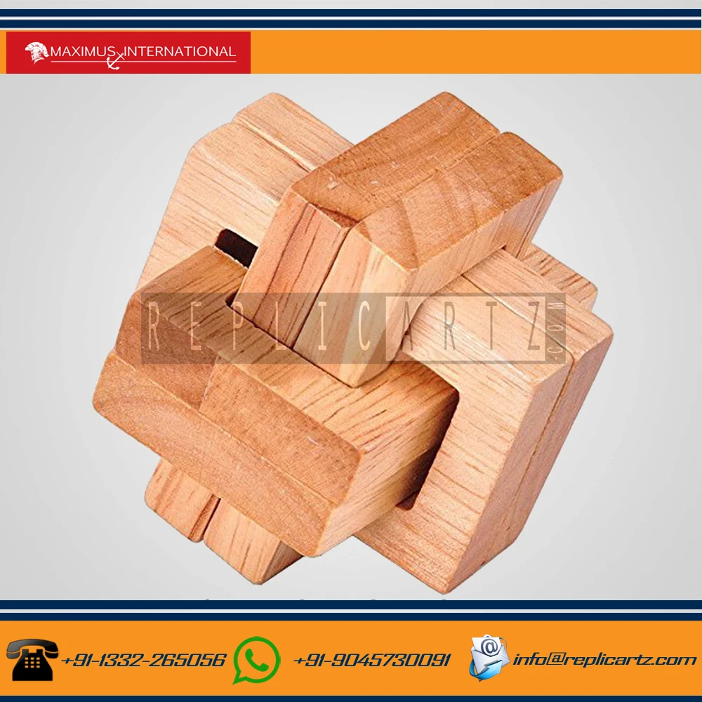 Wooden Puzzle Frame Lock Logic IQ Brain Teaser Puzzles Travel Chess Board Game Sets for Kids and Adults