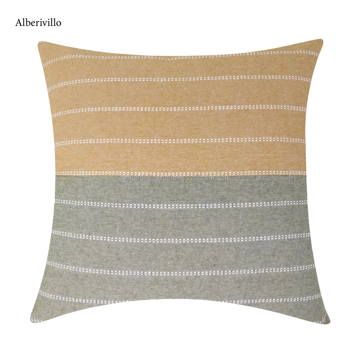 Foldable Woven Cushion Cover Yellow Dobby Striped Handmade Pillow Cover Square Sofa Couch Boho Pillow Case from India