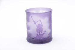 Kyosai Ukiyo-e Style Yawning purple Beer Glasses
