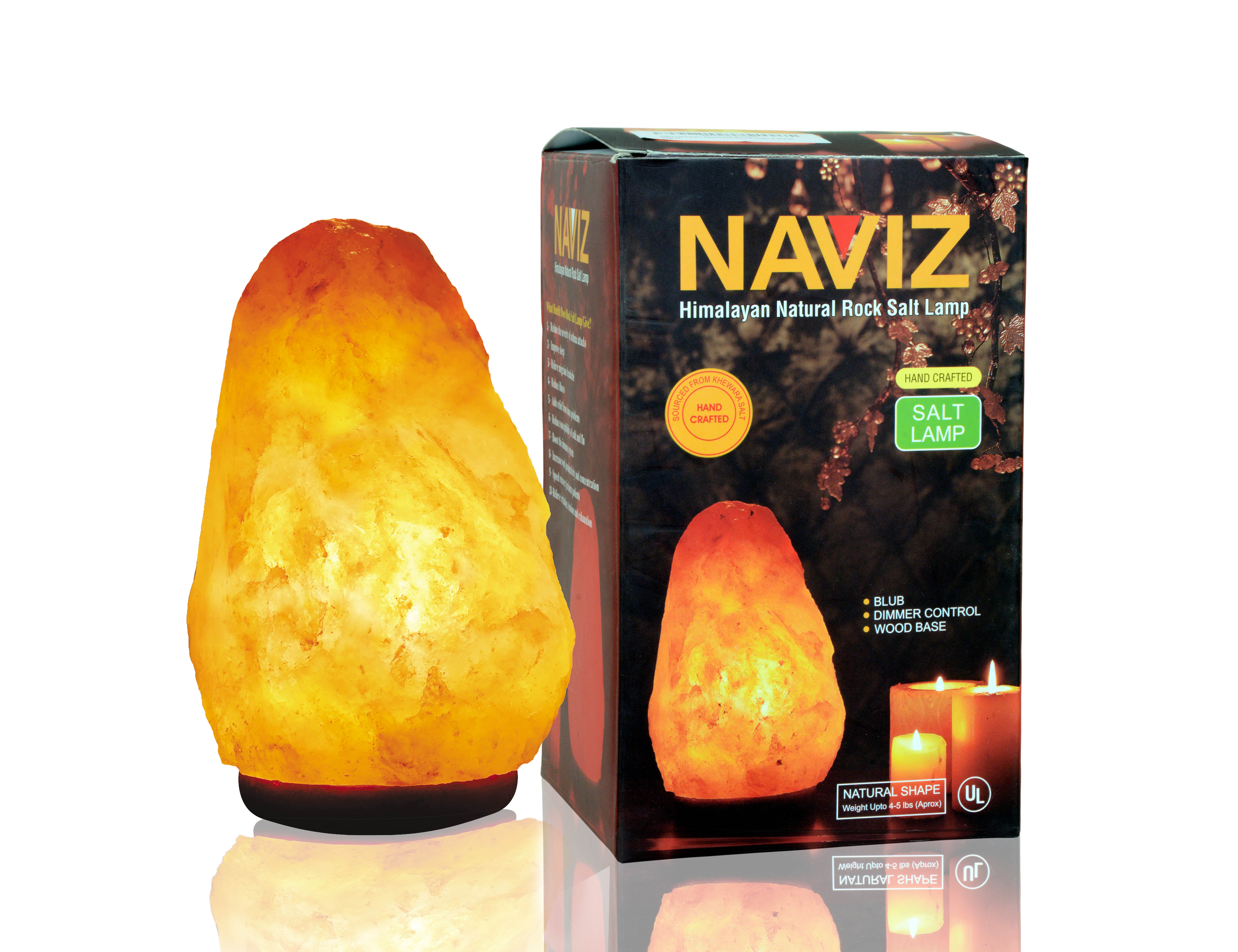 
Pink Salt Lamp with dimmer cord and bulb 