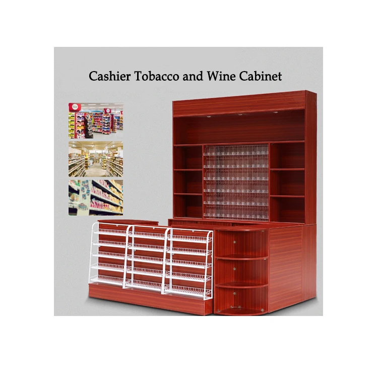 Retailer Store Shelves Supermarket Checkout Counter Gandola Shelves Supermarkets Grocery Smoke Shop Shelves