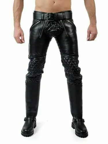 Men Fashion Slim Fit Leather Pants Casual wear Original Leather Best quality Men Leather Pants for Adults