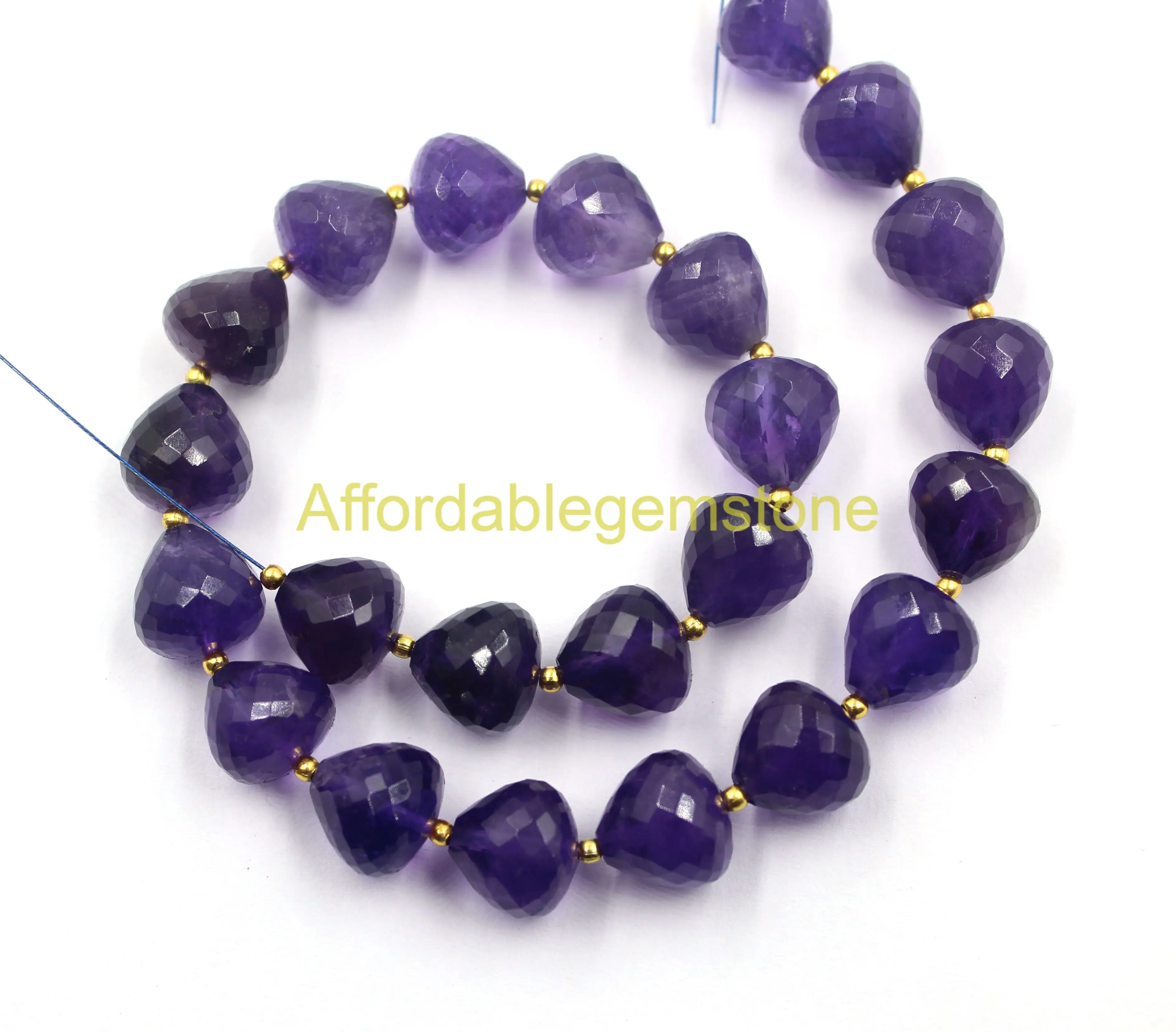 Натуральный аметистовый камень в форме капли граненые Аметистовые бусины Просверленный ручной работы для ювелирных изделий размером 8x10 мм
