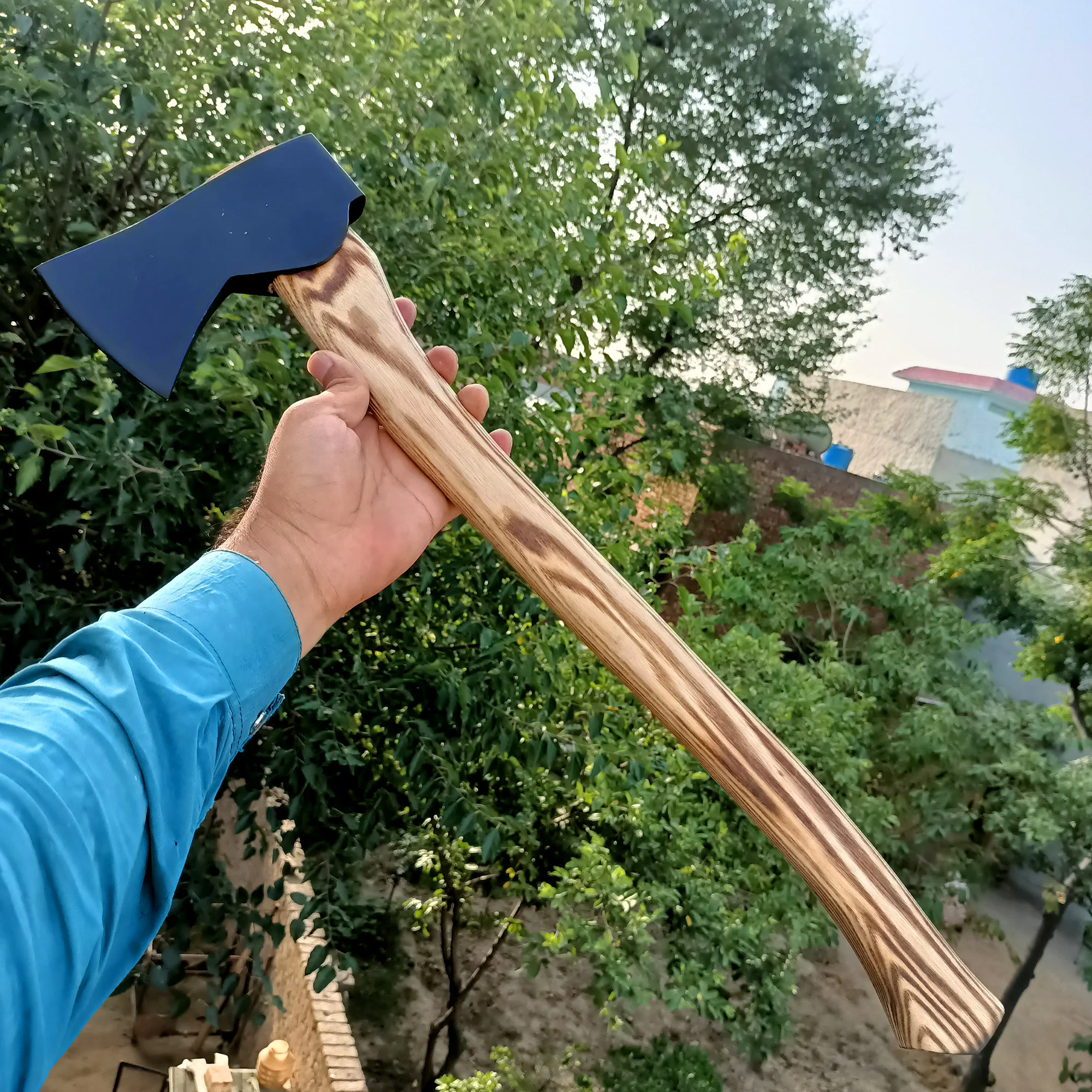 Топор викингов из углеродистой стали ручной работы на заказ Медный топор для выживания с деревянной ручкой оптовая продажа подарок