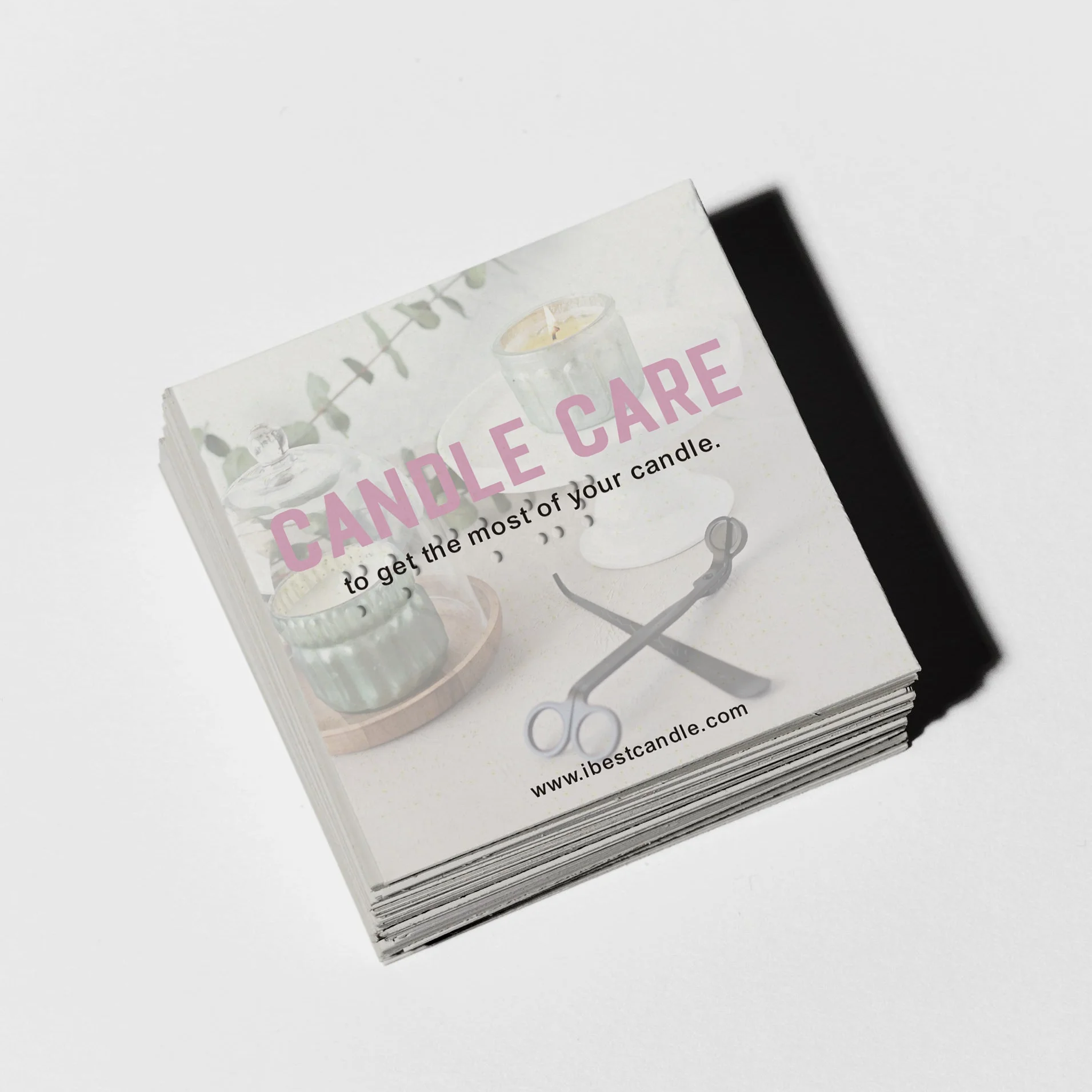 Custom Tumbler Lash After Hair Clothing Washing Care Cards Product Extension Caution Warning Instruction Tips Candle Care Card