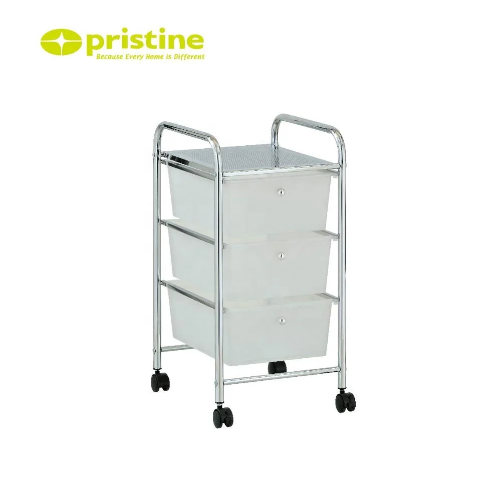 Made in Taiwan Plastic acrylic 3 layer storage drawer