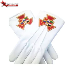 High Quality Masonic Regalia White Cotton Embroidery gloves