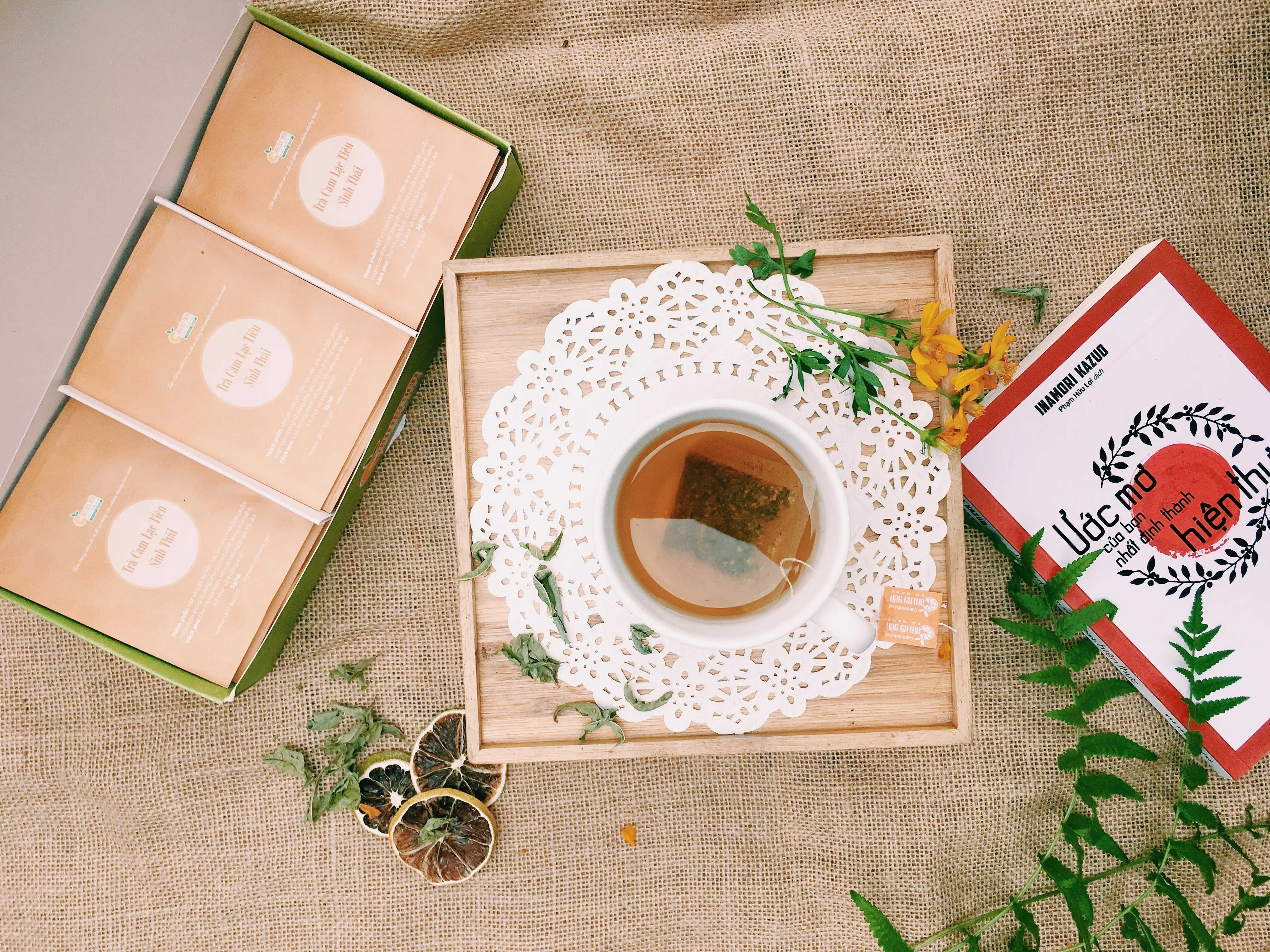 100% Natural 40g Flavor Tea Eco-Passiflorae Herbal Orange Tea With 20 tea bag x 2g/box From Vietnam