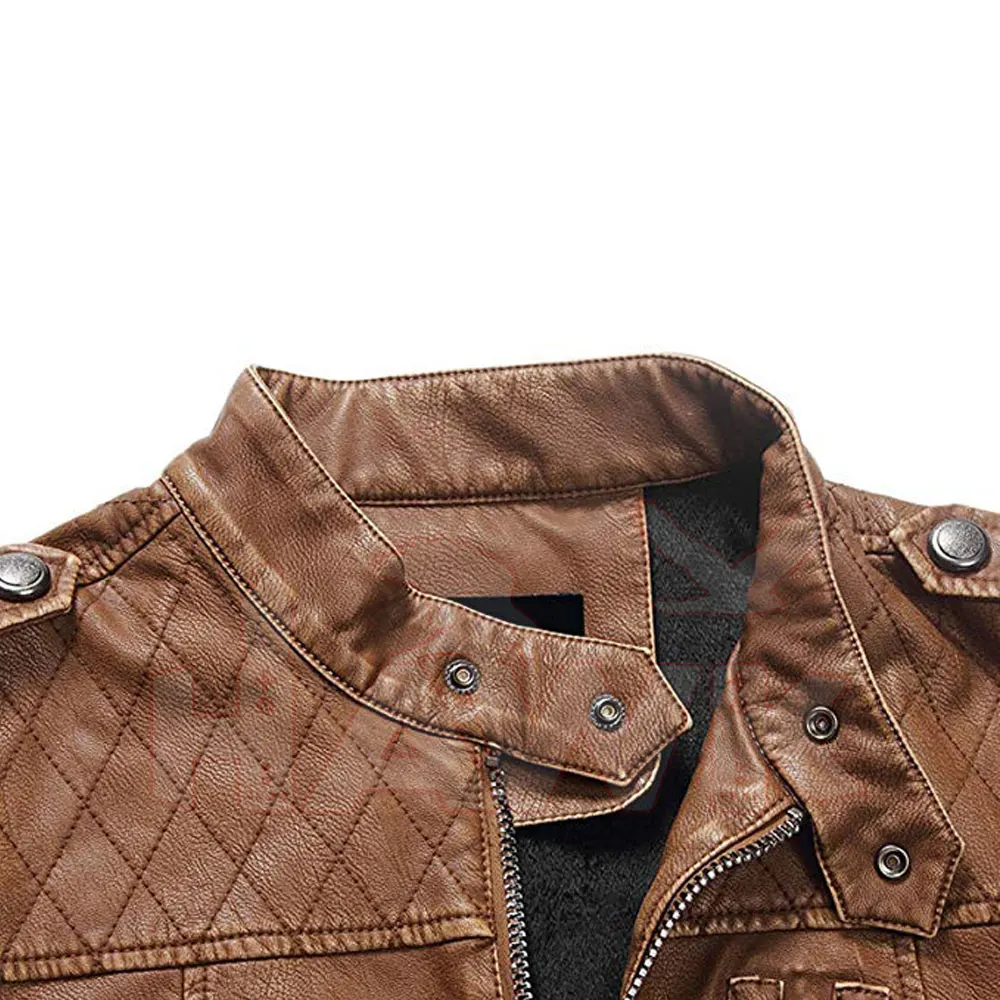 Genuine Leather Fashion Jacket For Men Windproof Sheepskin Leather Jacket For Men