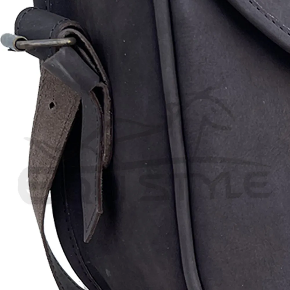 Genuine Leather Cartridge Bags Blue Color Buckle Strap Crossbody Saddle Bag For Women Flap Over Style Western Leather Handbag