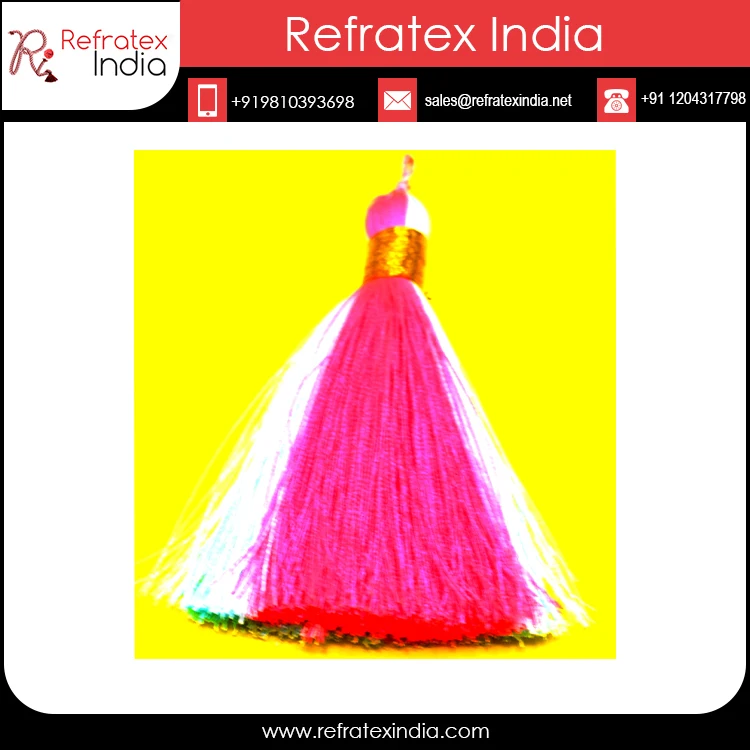 High Quality Pom Pom Tribal Key ring tassel for key ring Manufacture from India
