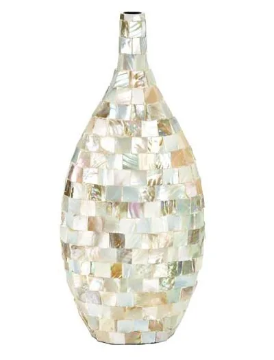 Natural home decor lacquer mother of pearl mosaic vases handmade in vietnam