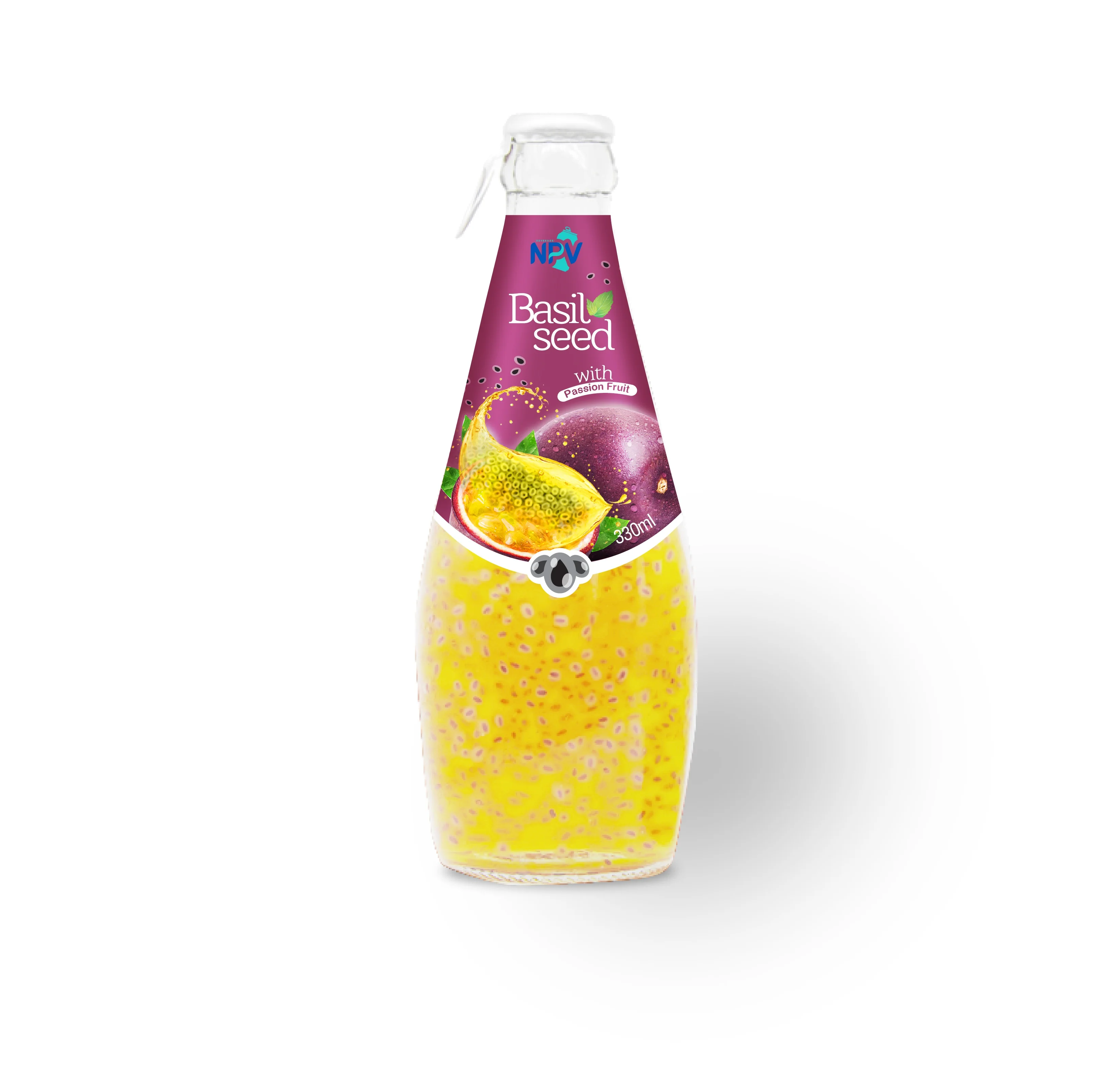 OEM  290 ml bottle  Oranges Flavor Basil Seed Drink Vietnamese  Beverage Company Free Sample Free Design