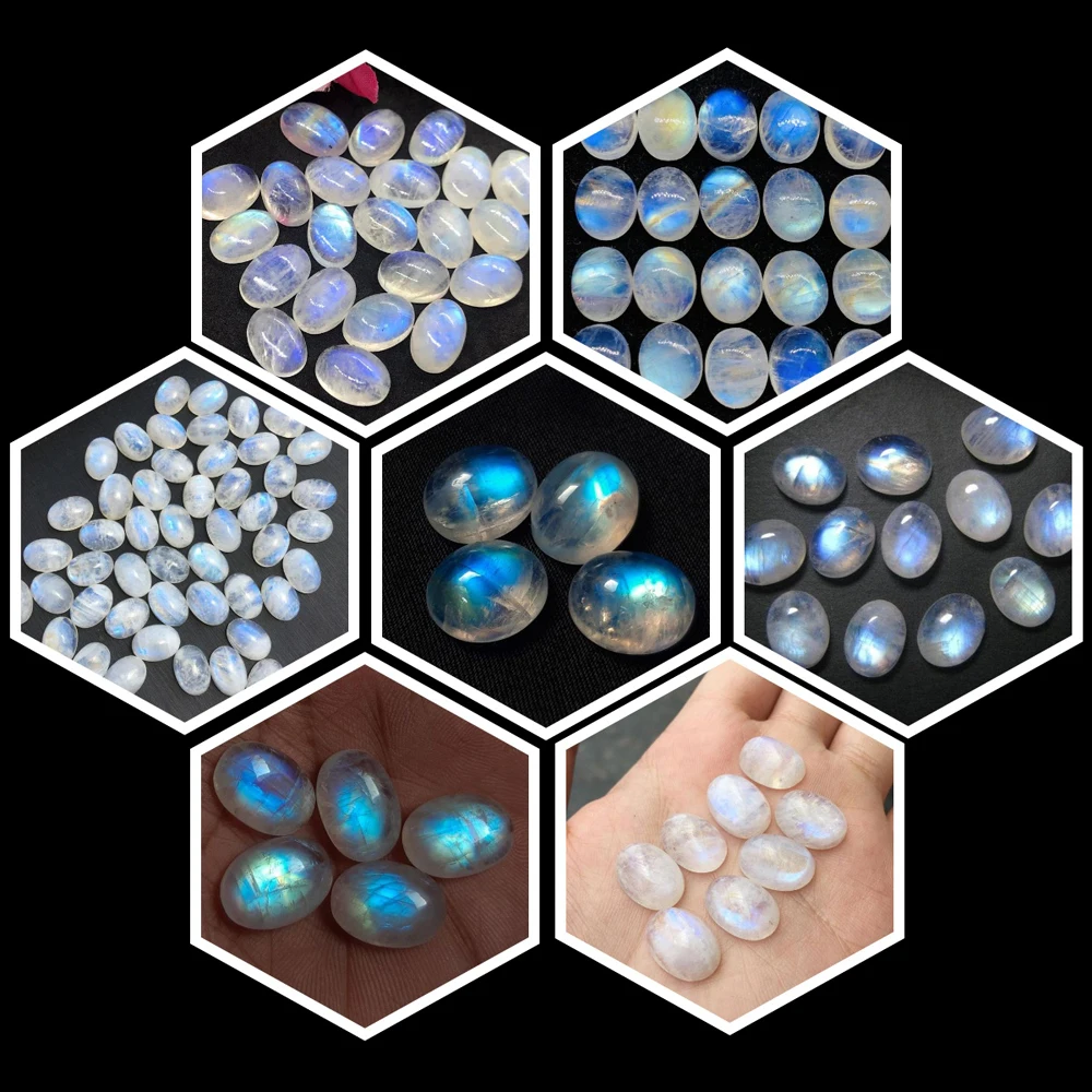Wholesale Natural Rainbow Moonstone 4 mm to 25 mm Smooth Round Cabochon Loose Gemstone