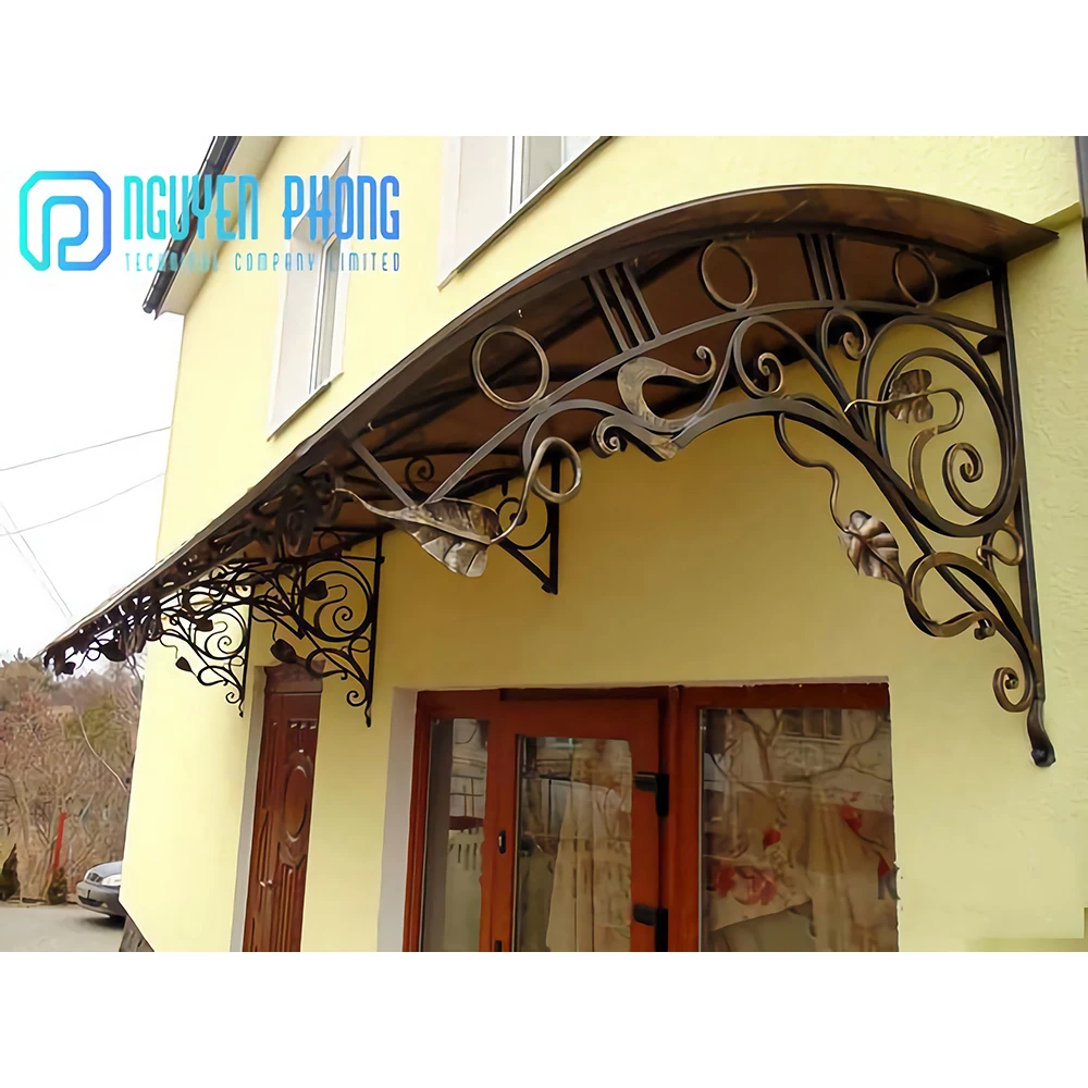 В наличии кованый Утюг нержавеющая сталь дверной навес тент оптовая продажа от