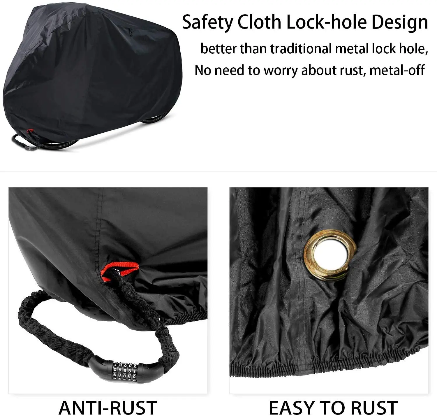 
bike cover for bike rack 420D oxford Amazon hot sell Waterproof Outdoor Bicycle Cover with lock hole 