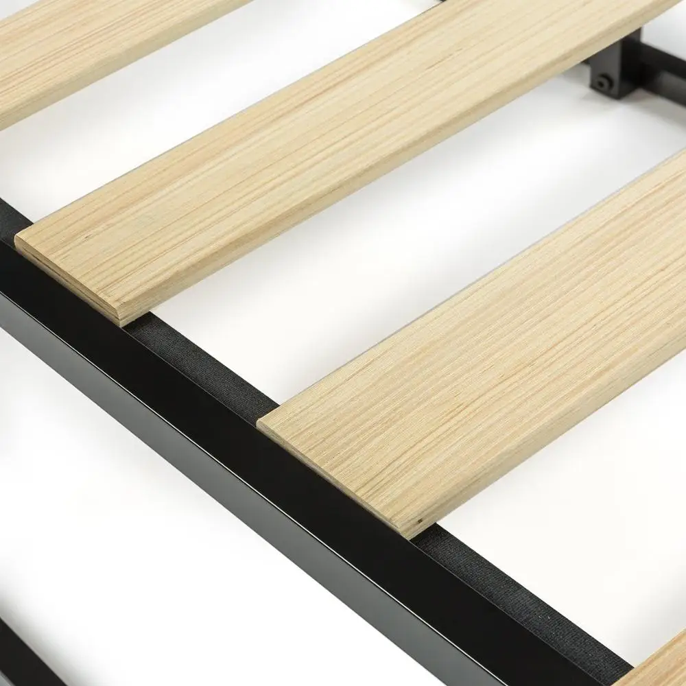 Sturdy Platform Secured Metal Slats Platform Black Color L1900 x W1370 x H381mm Bed Frame Base