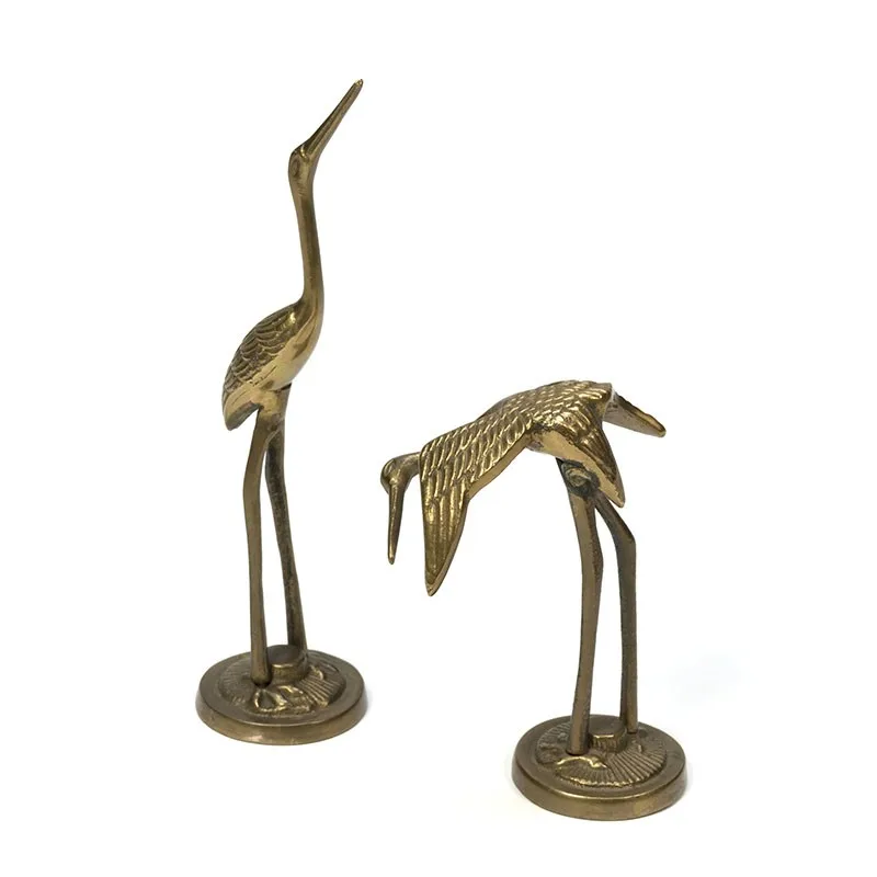 Sculpture Bird Figurine Metal Golden Table Top Design Artistic Interior Bird Sculpture Home Customized Handicrafts On Sale