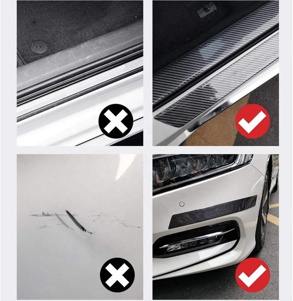Door Entry Guards Scratch Cover Protector Paint Threshold Guard, Carbon Fiber Rubber Car Bumper Door Guard