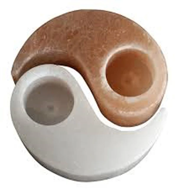 Himalayan Salt Ying Yang Shape Tealight Holders Ying Yang Salt Tealight Holders Ying Yang Himalayan Salt Tealight Candle Holder