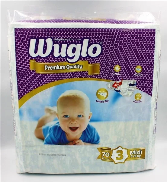 Wuglo  jumbo size mini  midi maxi junior size Disposable Baby Diaper Manufacturer in Turkey