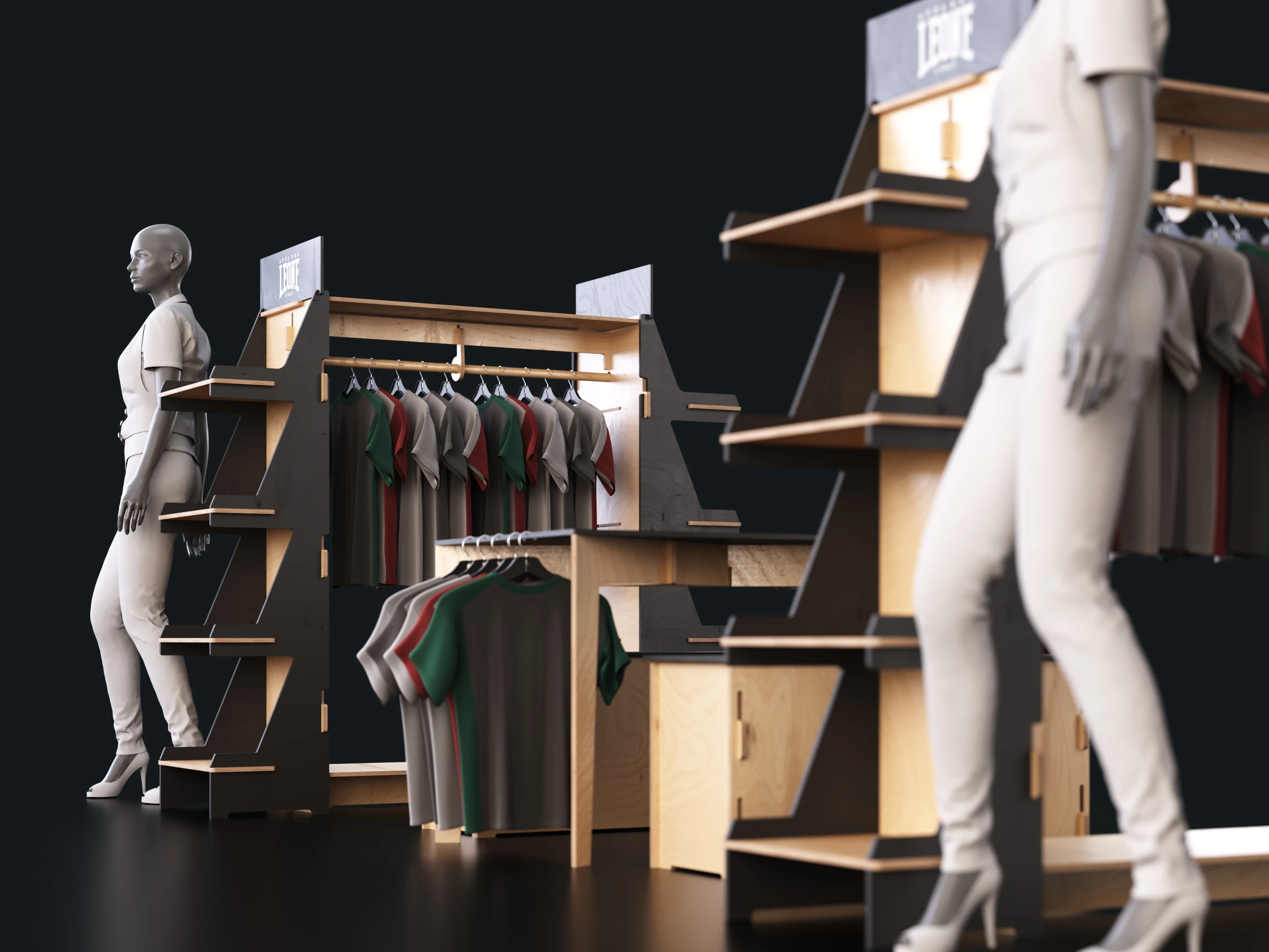 Best Quality Italian Customized Drawing 3x2m Easy Assembly Wooden Exhibition Stand for Fashion Fairs