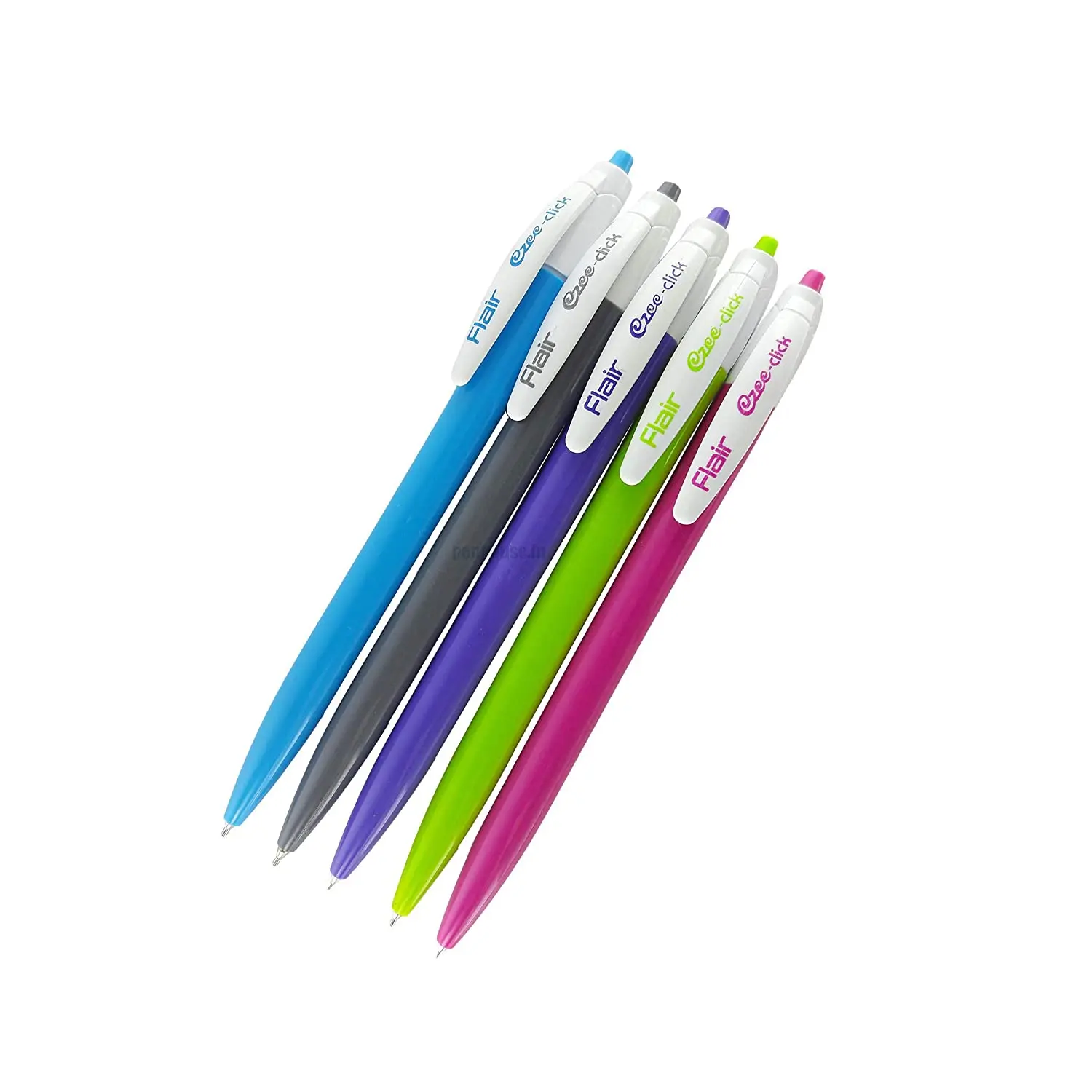 Promotional ballpens wholesale custom logo high quality plastic body ezee click ballpoint pens smooth writing