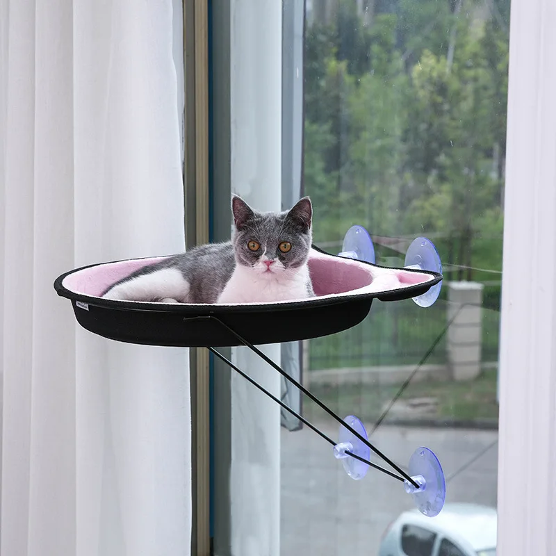Cat Sucker Windowill Nest Pet Hammock semi-Circular Sucker with Cushions Cat Toy