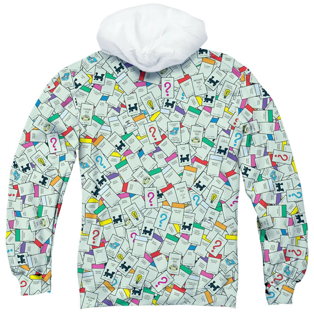  Монопольное пространство с принтом сзади-сублимационный пуловер капюшоном для взрослых