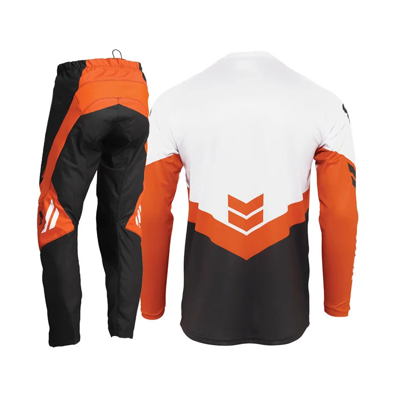 Top Selling Sublimation Printing White/ Orange/ Black Motocross Set Off-Road Motocross Clothing Racing Gear