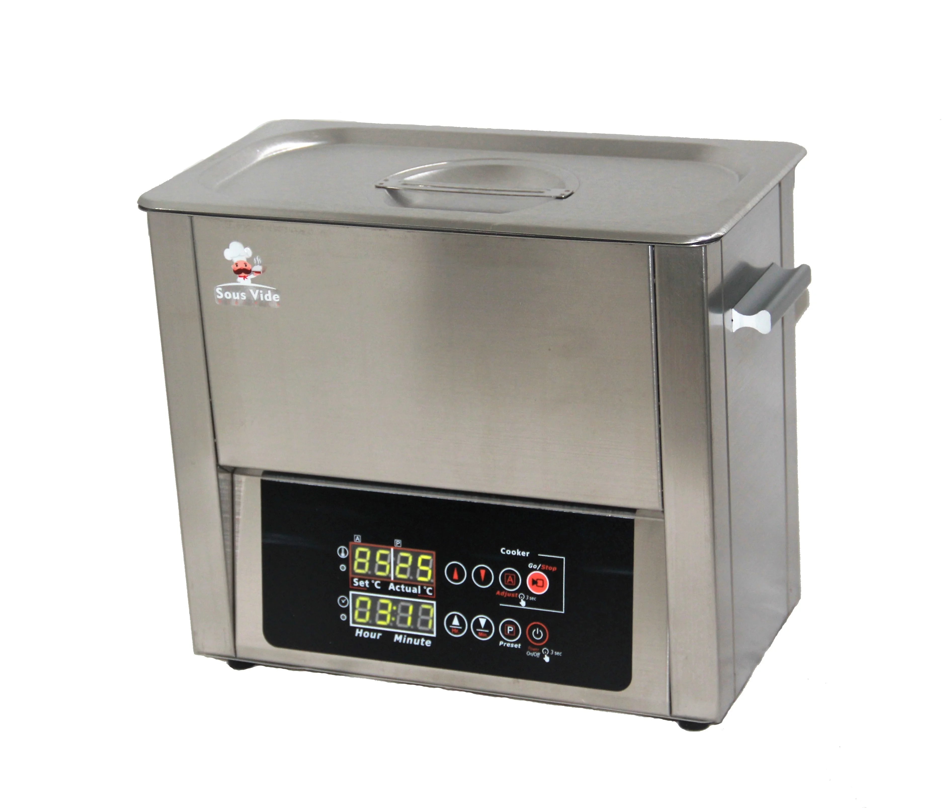 Stainless steel whole body 304 tank Calibration and Memory Preset functions precise temperature controlled 6L Sous Vide cooker