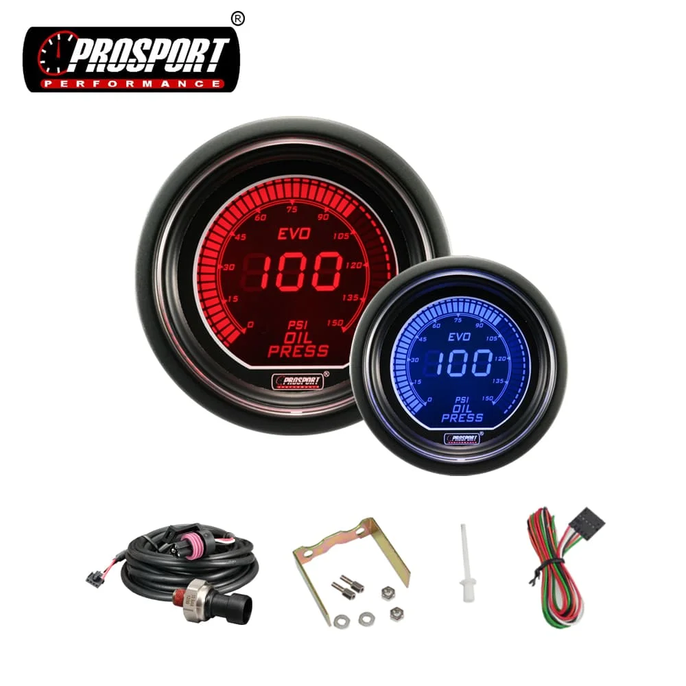 Манометр масляного давления 0 ~ 10 бар/0 150 фунтов на кв. дюйм 52 мм серый алюминиевый корпус автомобильный электрический датчик